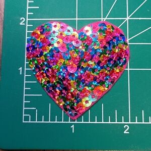 2/$10 Colorful Sequin Heart Patch
